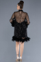 Partykleid Kurz Schuppig Schwarz ABK2202