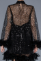 Partykleid Kurz Schuppig Schwarz ABK2202