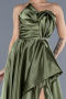 Abendkleid Lang Satin Khaki ABU4561