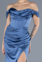 Abschlusskleid Lang Satin Indigo ABU4582