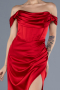 Abschlusskleid Lang Satin Rot ABU4582