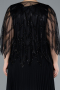 Abendkleid in Übergröße Lang Chiffon Schwarz ABU4633