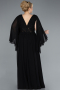Abendgarderobe in Großen Größen Lang Chiffon Schwarz ABU4638