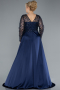 Brautkleid In Übergröße Lang Satin Marineblau ABU4639