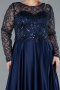 Brautkleid In Übergröße Lang Satin Marineblau ABU4639