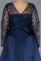 Brautkleid In Übergröße Lang Satin Marineblau ABU4639
