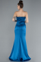 Abschlusskleid Lang Satin Petrolblau ABU4663