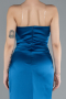 Abschlusskleid Lang Satin Petrolblau ABU4663