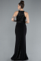 Abendkleid im Meerjungfrau-Stil Lang Schwarz ABU608