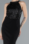 Abendkleid im Meerjungfrau-Stil Lang Schwarz ABU608