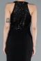 Abendkleid im Meerjungfrau-Stil Lang Schwarz ABU608