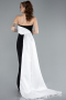 Abendkleid Lang Schwarz-Weiß ABU4893