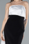 Abendkleid Lang Schwarz-Weiß ABU4893