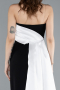 Abendkleid Lang Schwarz-Weiß ABU4893