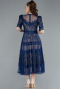 Marineblau Abendkleid Spitze Midi ABK1388