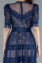 Marineblau Abendkleid Spitze Midi ABK1388