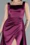 Abendkleid Lang Satin Kirschrot ABU4715