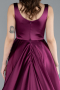 Abendkleid Lang Satin Kirschrot ABU4715