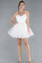 Standesamtkleid Kurz Weiß ABK2214