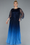 Marineblau Abendkleid İn Übergröße Chiffon Lang ABU4633