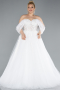Brautkleid in Großen Größen Lang Weiß ABG099