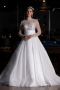 Hochzeitskleider Lang Satin Weiß ABU4249