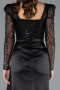 Abendkleid Lang Satin Schwarz ABU4781