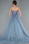 Rauchblau Designer Abendkleid Lang ABU4431