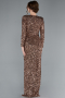 Abendkleid Lang Schuppig Kupfer ABU4763