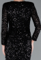 Abendkleid Lang Schuppig Schwarz ABU4763