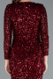 Abendkleid Lang Schuppig Weinrot ABU4763