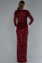 Abendkleid Lang Schuppig Weinrot ABU4763
