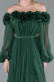 Smaragdgrün Abendkleid Chiffon Lang ABU4130