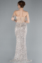 Abendkleid im Meerjungfrau-Stil Lang Schuppig Beige ABU4790