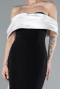 Abendkleid Lang Schwarz-Weiß ABU4797