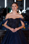 Designer Abendkleid Lang Marineblau ABU4762