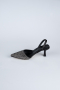 Stiletto Steinbesetzt Schwarz-Silber AB1127