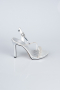 Party-Schuhe Steinbesetzt Silber AB1128