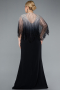 Abendgarderobe in Großen Größen Lang Chiffon Schwarz ABU4820