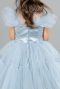 Abendkleid für Kinder Kurz Grau-Indigo ABK2067
