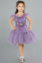 Abendkleid für Kinder Kurz Lavendel ABK2067