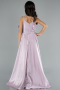 Abendkleid für Kinder Lang Satin Lavendel ABU4831