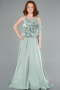 Abendkleid für Kinder Lang Satin Minzgrün ABU4831