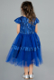 Abendkleid für Kinder Midi Sächsischblau ABK2301