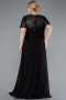 Abendkleid in Übergröße Lang Chiffon Schwarz ABU4806