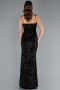 Abendkleid Lang Schuppig Schwarz ABU4842