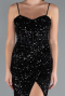 Abendkleid Lang Schuppig Schwarz ABU4842