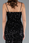 Abendkleid Lang Schuppig Schwarz ABU4842