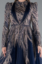 Hijab-Abendkleid Midi Marineblau ABK2311