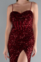 Abendkleid Lang Schuppig Weinrot ABU4842